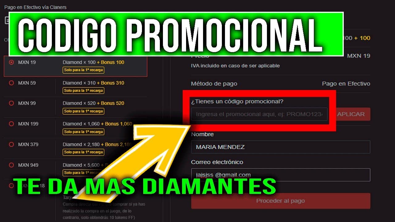 existen codigos promocionales para free fire